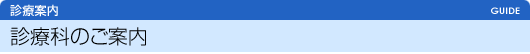 診療科のご案内